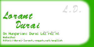 lorant durai business card